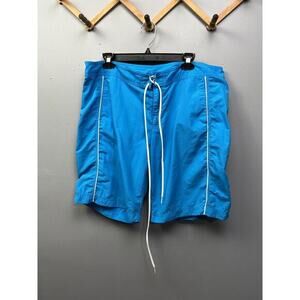 Lands End‎ Swim Trunks Board Shorts Size XL 16 Boys Blue Drawstring